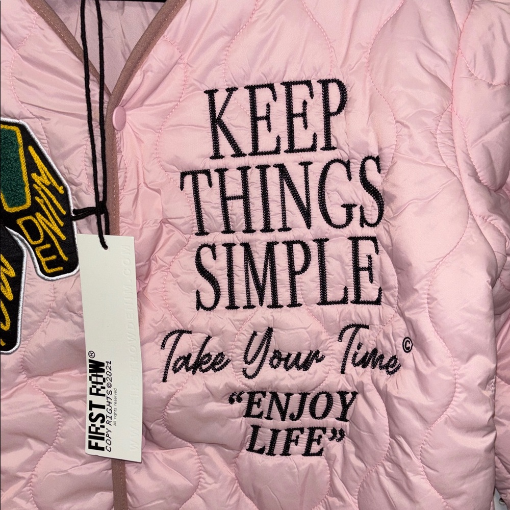 First Row Pink Quilted Puffer Jacket Women’s Size: Medium NWT - Picture 6 of 8
